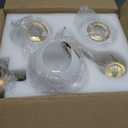 3 Lights Vintage Bathroom Vanity Light Fixtures Over Mirror, Brushed Gold Vanity Lights For Bathroom With Milk White Glass Globe Shade, Wall lights For Bedroom, Hallway, Dressing Table,Includ G9 Bulbs