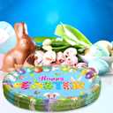 2 x Fancy Land Easter Oval Paper Plates Bunny Easter Egg Disposable Serving Plates 10" X 12" for Holiday Spring Party Decor Supplies Tableware Favors 24 ct