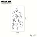 Lightning Bolt Temporary Tattoos for Men 2 Sheets Realistic Thunderbolt Hand & Finger Fake Tattoos, Waterproof, Long Lasting for 2 Weeks