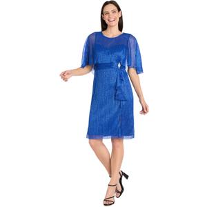 R&M Richards Women's Crystal Cascade Capelet Dress (6)