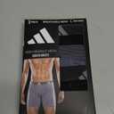 adidas Men's Performance Athletic Mesh Boxer Brief Underwear 3-Pack, Moisture Wicking, Sport Comfort (Large, Black/Onix Grey/Black)