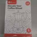 Silver Aluminum Electric Moka Pot, 6 Cups Espresso Maker with Dose Reduction Plate