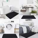 Buganda Memory Foam Bath Mat, 24" x 16", Ultra Soft and Non-Slip Bathroom Rugs, Water Absorbent and Machine Washable Bath Rug for Bathroom, Shower, and Tub, Black