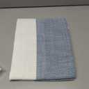 Laolitou Tablecloth for Dining Table Rustic Farmhouse Kitchen Tables Cloth Coffee Tablecover, Cotton Linen Fabric Small Rectangle Table Cloths, Beige, Blue Stripe, 55x55 Inch