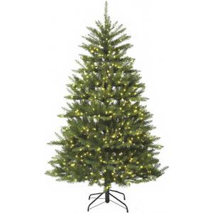 6ft Pre-Lit Artificial Christmas Tree with 500 White Lights, 1430 PVC Branch Tips, Dunhill Fir Xmas Tree, Foldable Metal Base for Home, Party Holiday Dcor (Green)