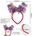 4th of July Headband Independence Day Hair Accessories Patriotic Party Hair Supplies American Flag Love Heart Design Blue Red Ribbon Hair Decoration Cute Hair Hoop for Women Girls Kids 1 Pcs