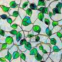 SOMWISE Rainbow Stained Glass Window Privacy Film,Heat Blocking Save Energy | Static Cling & Removable, UV & Sun Blocking Anti-Glare, Renter Friendly for Front Door&Bathroom,Easy to install,17.5x 78.5