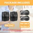 Hycline 26X1 3/8 Bike Tire Set: 2-Pack (37-590) Folding High-Density Bicycle Tires with Schrader Tubes & Tire Levers Fits Vintage 261 3/8 City/Commuter Bikes