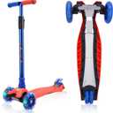 3 Wheel Scooter for Kids Ages 6-12,Kids Scooter with Light Up Wheels, Sturdy Deck Design, and 4 Height Adjustable Suitable for Kid Ages 3-12