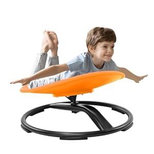 Zhenx Spinning Chair for Autistic Kids (3-18 Years), Sensory Swivel Chair for Teens with ADHD/Autism 2119 Inch 220LBS Weight Capacity Seat Sit and Spin Calming Toy for Body Balance (ORange)