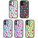 Clear TPU Phone Case Cover for iPhone with Design, Drop Protection, Cute Case for Girl Women (Clear-Colorful Polka Dots, iPhone 17)