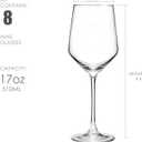 YANGNAY Wine Glasses (Set of 8, 17 Oz), Clear Wine Glasses for Red Wine, Smooth Rim, Dishwasher Safe