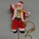 Climbing Santa with Rope, Climbing Santa Claus on Ladder Climbs Up and Down with Light Music Sound, Christmas Ornament for Xmas Tree Fireplace Home Dcor (2 pcs)