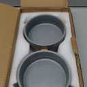 Ceramic Cat and Small Dog Bowl Set  Modern Indoor Small Size Pet Food and Water Bowls with Wood Stand  Non Slip Puppy Sized Feeding Station with Double Dishes (Gray)