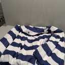 Blissun 7.5ft Patio Umbrella Replacement Canopy, Market Umbrella Cover, Outdoor Table Umbrella Canopy for 6 Ribss (Blue & White Stripe)