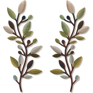 Zzbakress 2 Pcs Colorful Tree Leaf Wall Art Decor Vine Home Wall Decor Olive Branch Leaf Wall Decoration Large Wall Decor for Bedroom, Living Room, Wall Sculptures Indoor Outdoor (Unique)