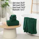 YTYC 29x59 Inch Bath Towels Set of 6 Large, Super Soft Absorbent Lint Free Microfiber Towels for Bathroom 80% Polyester (Dark Green, 6 Piece), 29x59"-Bath Towels Set-6PCS