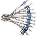 [10-Pack] PLUMBINGMASTER Faucet Hose,Faucet Supply Lines (3/8" Comp x 1/2" FIP), Certified Safe Supply Lines for Bathroom Faucet (16 inch)