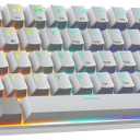 Newmen GM610 60% Wireless Mechanical Keyboard,Wired/Bluetooth/2.4G RGB Backlit,61 Anti-Ghosting Keys,Programmable,Hot-Swappable Gaming Keyboard,for PC Windows Mac Laptop Computer(Linear Red Switch)