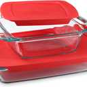 Pyrex 4-Piece Extra Large Glass Baking Dish Set With Lids and Handles, Oven and Freezer Safe (2 QT, 3 QT)