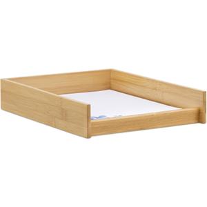 Letter Tray - Paper Organizer for Office Desk, Document Holder Desk Organization for Magazine File Folder Mail & Bill, Stackable Paper Trays - Natural