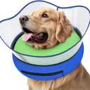 Supet Raised Inflatable Dog Cone Collar to Stop Licking, Soft Dog Cone Alternative for Large Dogs, Doggie Donut Collar After Surgery, L(Neck 12"-16")