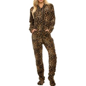 Alexander Del Rossa Adult Onesie Pajamas for Women, Hooded Fleece Adult Onesies for Women (A0322W10SM), Size S