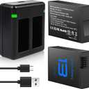 REYTRIC Upgrade 2-Pack 2100mAh Hero 13 Replacement Batteries for GoPro Hero 13 Black with 2-Channel Battery Charging Station Fully Compatible with GoPro Hero 13 AEBAT-201 AEBAT-001 AEDBD-201 Battery