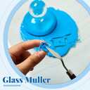 Nuanchu Glass Muller for Making Paint, 2.95 in Muller Art Supplies for Artists Grinding Pestle Apparatus for Watercolor Oil Pigment Tempera Crafts Mixing Homemade Paint Tools (Round Handle)