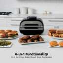 Ninja | Indoor Grill and Air Fryer| Foodi Smart XL | 6-in-1 Grill, Air Fry, Roast, Bake, Broil, Dehydrate & Crisp |Smart Thermometer & Splatter Shield | Dishwasher Safe Parts | Black/Silver | FG551