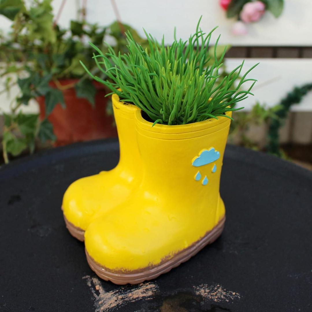 Creative Rainboot Flower Pot, Resin Flower Planting Pots, Indoor Garden Planters, Planters for Outdoor Plants, Cute Planters, Decorative Resin DIY Flower Pots for Home Lawn Yard Outside Decor