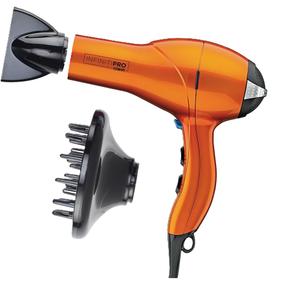 Infiniti PRO CONAIR Hair Dryer with Diffuser, Professional AC Motor, Tourmaline Ceramic Technology Blow Dryer, Includes Concentrator, Orange