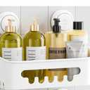 TAILI Shower Caddy Suction Cup 1Pack, Heavy Duty Bathroom Organizer, Removable Shelves for Inside Shower, Shampoo, Waterproof Suction Plastic Storage for Bathroom Accessories Holder, White