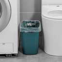 UUJOLY Plastic Small Trash Can Wastebasket, Garbage Container Basket for Bathrooms, Laundry Room, Kitchens, Offices, Kids Rooms, Dorms, 3.5 Gallon, Bluish Green, 2 Pack