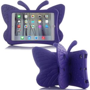 iPad 7 8 9 10.2 Kids Case 3D Cute Butterfly 10.2 inch ipad 9th 8th Generation Tablet Case For Kids Girls Light weight EVA Foam Stand Shockproof Rugged Heavy Duty Kid Friendly iPad Cover Purple