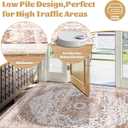 Ileading Bohemian Vintage Area Rug 5x7ft,Machine Washable Low-Pile Living Room Accent Carpet Non-Shedding rugs for Bedroom Non-Slip Floor Throw Rugs for Kitchen,Dining Room,Kids Playroom(Beige&Orange)