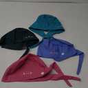 SATINIOR 4 Pieces Bouffant Cap with Buttons Unisex Sweatband Adjustable Tie Back Hat
