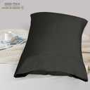 ROYALE LINENS 300 Thread Count 100% Long Staple Combed Cotton Pillowcases Set of 2 - Ultra Soft - Queen Bed Pillow Cover - 20"x30" - Breathable, Cool & Crisp Percale Black Pillow Cases (Queen, Black)