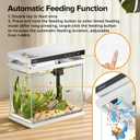 Vehipa Fish Tank Aquarium, 2.2 Gallon Smart Fish Aquarium Kits with Auto Feeder, Silent Water Pump, Temperature Display, Smart Humidifier & 7-Color Lighting, for Office & Home - White