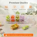 Lifewit Chilled Condiment Containers with Lids, Plastic Taco Bar Serving Set for Party with 5 Containers, Ice Garnish Tray for Mimosa Bar Supplies, Clear Serving Platter for Fruit, Salad, Snack