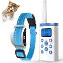 Cat Shock Collar with Remote, Cat Training Collar with Auto Anti-Meow, Beep, Vibration, Safety Shock 4 Modes for Bad Behaviour, Rechargeable, Effective for Stopping Cats Meowing