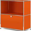 Metal Flip-Top Cabinet, Detachable Wheels, Modern Sideboard H32.5 | Flexible Open & Hidden, Side Table, Bedside Cabinet, Mid-Century Storage Piece for Living Room, Bedroom, Office, or Entryway, 15.75 inches x 30.31 inches x 34.25 inches