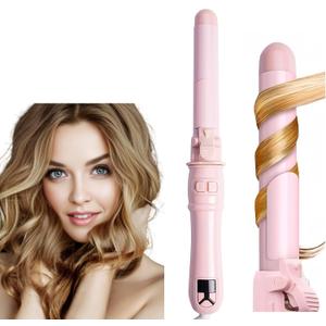 Automatic Curling Wand 28mm/1.1 inch Rotating Curling Iron with LED Display Fast Heating Wand for Short Long Hair Professional Hair Waver Styling Irons (Pink)