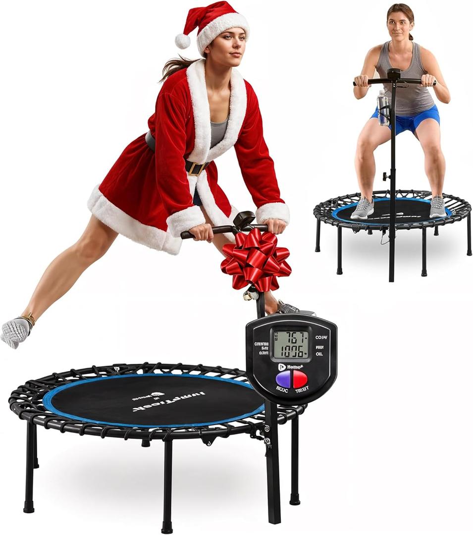 Lifepro JumpTrack 40 Rebounder Trampoline  225 lb or 350 lbs Max Weight Portable Silent Bungee System with Jump Counter - Low-Impact Cardio & Exercise Trampoline for Home Workouts