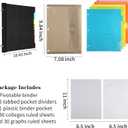 2 Pcs Pivotable Refillable Notebook, 3 Ring Binder Notebooks 1 Inch, Notebook with Dividers and Pockets, Folder Notebook, Flexible Binder, Soft Binders 3 Ring, Foldable Binder- Black