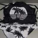 Womens Two-Piece Tankini Set Cow Skull with Leopard Print Sets Swimwear Tankini Top Sets Swimwear S 2XL