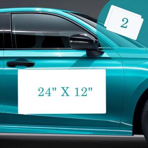 Blank Car Magnets with 40 mils-24” x 12” Rounded Corners Flexible Magnetic Sheet, Door Magnets for Vehicles to Advertise Business and Cover Company Logo （2 Pack）