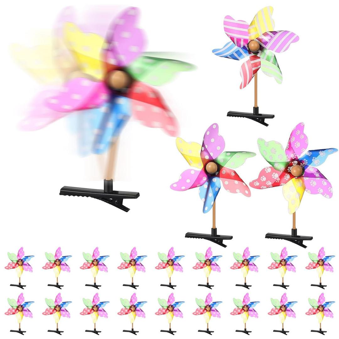 30 Pcs Bean Sprout Hair Clips Mixed Style Plant Hairpins Flower Plant Hair Clip Little Grass Barrette Butterfly Headwear Hair Accessories for Women Girl School Home Party (Windmill)