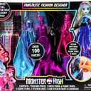 Monster High Fashion Designer Set DIY Doll Clothing Craft Kit for Kids with Stickers, Fabric, Sketchbook & Tools Creative Gift for Girls Ages 6+