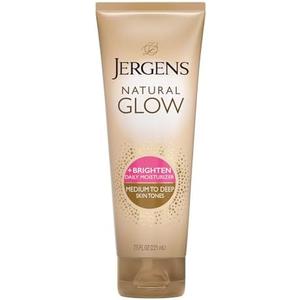 Jergens Natural Glow Self Tanner Body Lotion, Sunless Tanning, Medium to Deep Skin Tone, Daily Moisturizer with Coconut Oil, Vitamin E and Antioxidants, 7.5 Oz 2 Pack